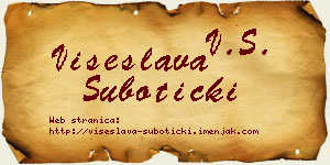 Višeslava Subotički vizit kartica